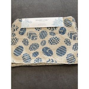 Shabby Chic set of 4 Blue Easter Egg placemats NEW Rachel Ashwell 13 X 19”